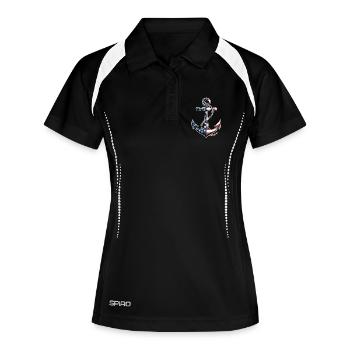 Patriotic Anchor Boat Captain Independence Day - Women's Polo breathable - black/white - Front