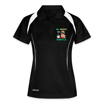 Pug Books Chemise de café - Polo respirant Femme - noir/blanc - Devant