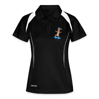 T-shirt de skateboard teckel - Polo respirant Femme - noir/blanc - Devant
