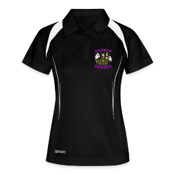 Halloween Prinzessin mit Geistern und Krone - Frauen Polo atmungsaktiv - Schwarz/Weiß - Vorne