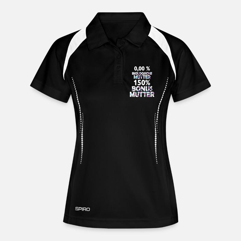 Bonus Mutter Mama Stiefmutter Muttertag Geschenk - Frauen Polo atmungsaktiv - Schwarz/Weiß