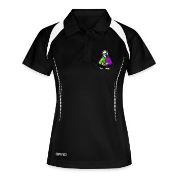 Skeleton Gamer Halloween Gaming - Frauen Polo atmungsaktiv - Schwarz/Weiß - Vorne