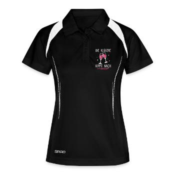Soirée entre filles : la plus intelligente s’incline après les fêtards - Polo respirant Femme - noir/blanc - Devant