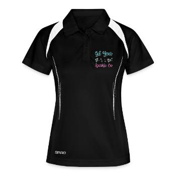Diamond Painting Artist Get Your Sparkle On - Frauen Polo atmungsaktiv - Schwarz/Weiß - Vorne