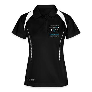Elektriker Meister Elektroniker Elektroinstallateu - Frauen Polo atmungsaktiv - Schwarz/Weiß - Vorne