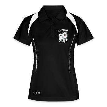 Samoyed Fluff Power Smile Fluffy Dog - Women's Polo breathable - black/white - Front