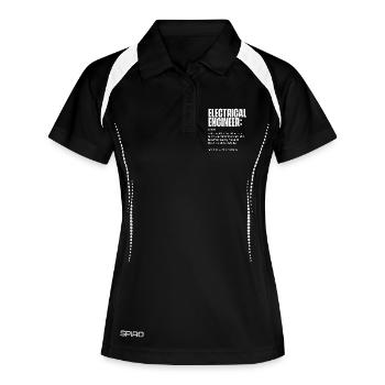 Ingénieur électricien définition drôle STEM cadeau - Polo respirant Femme - noir/blanc - Devant