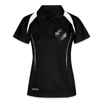 LIMITED EDITION 2008 18. GEBURTSTAG - Frauen Polo atmungsaktiv - Schwarz/Weiß - Vorne
