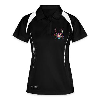 Artistic Gymnastics Rings Artistic Gymnastics - Women's Polo breathable - black/white - Front