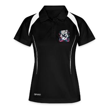Streetdance Beat – Urban DJ Musik Design - Frauen Polo atmungsaktiv - Schwarz/Weiß - Vorne