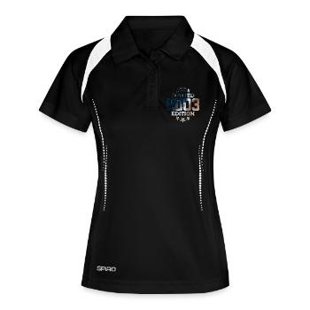 ÉDITION LIMITÉE 23E ANNIVERSAIRE 2003 - Polo respirant Femme - noir/blanc - Devant