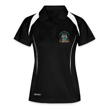 Gitarre Gitarrenspieler Musiker Gitarrist - Frauen Polo atmungsaktiv - Schwarz/Weiß - Vorne