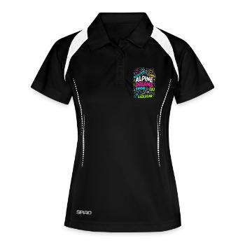 Alpine Dreams | Winter Ski Design - Frauen Polo atmungsaktiv - Schwarz/Weiß - Vorne