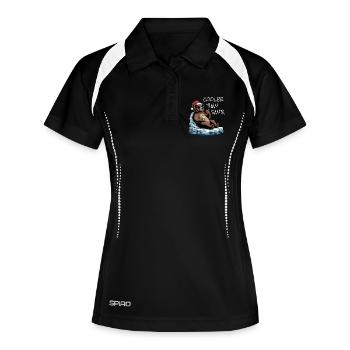 Santa Funny Christmas Christmas with Saying - Women's Polo breathable - black/white - Front