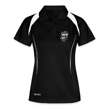 Pferd Weihnachten Lustig - Frauen Polo atmungsaktiv - Schwarz/Weiß - Vorne