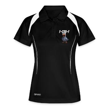 F-Coo-F Taube Lustige Taube FCOOF F Coo ??F - Frauen Polo atmungsaktiv - Schwarz/Weiß - Vorne