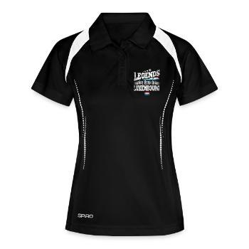 Luxemburg Geburtstag - Frauen Polo atmungsaktiv - Schwarz/Weiß - Vorne
