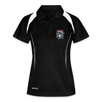 Delfin Weihnachten Lustig - Frauen Polo atmungsaktiv - Schwarz/Weiß - Vorne