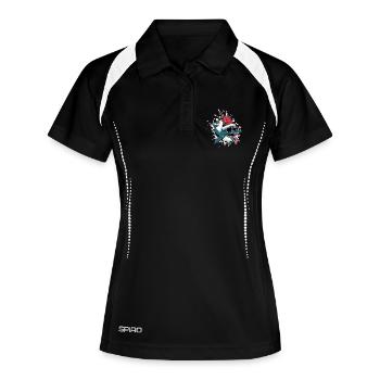 Wal Weihnachten Lustig - Frauen Polo atmungsaktiv - Schwarz/Weiß - Vorne
