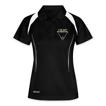 I’ve Got Potential – Lustiges Energie-Shirt - Frauen Polo atmungsaktiv - Schwarz/Weiß - Vorne