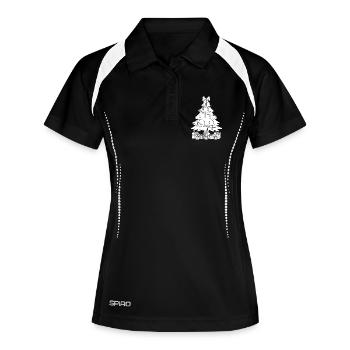Harmonica Musican Sapin de Noël Harmonica - Polo respirant Femme - noir/blanc - Devant