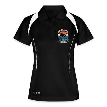 Diving divers - Women's Polo breathable - black/white - Front