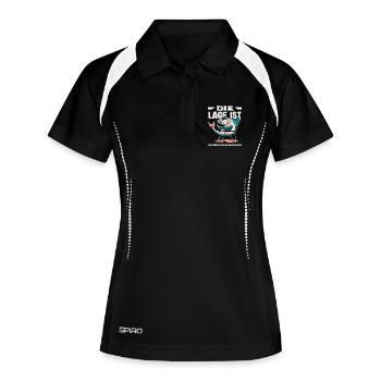 The location is drunken fish - Women's Polo breathable - black/white - Front