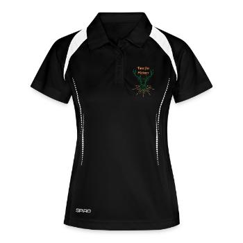 Time for Meister Hirsch - Women's Polo breathable - black/white - Front