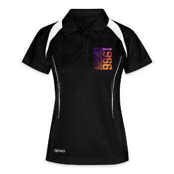 60 Jahre LIMITED EDITION 1966 60. Geburtstag - Frauen Polo atmungsaktiv - Schwarz/Weiß - Vorne