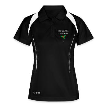 Ich bin es nicht, sondern der traditionelle Humor Weihnachtsmistelzweig - Frauen Polo atmungsaktiv - Schwarz/Weiß - Vorne