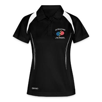 Ich kann kein Padel haben - Frauen Polo atmungsaktiv - Schwarz/Weiß - Vorne
