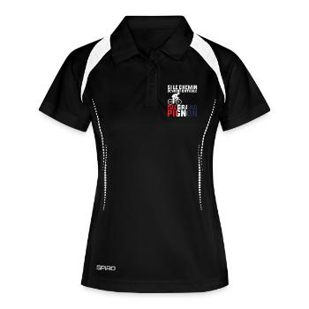 Si Le Chemin Devient Difficile - Cycliste Cadeau - Polo respirant Femme - noir/blanc - Devant