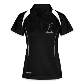 SYLT RUFT UND ICH MUSS GEHEN Sylter Lustiges - Frauen Polo atmungsaktiv - Schwarz/Weiß - Vorne