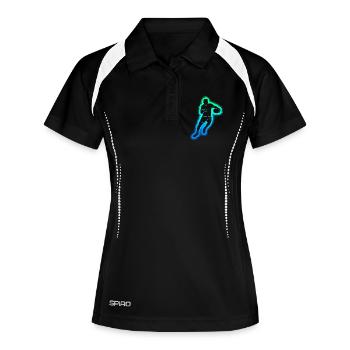 Rugbyspieler Kinder Jungen Herren Rugby - Frauen Polo atmungsaktiv - Schwarz/Weiß - Vorne
