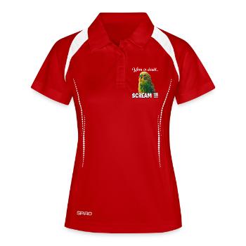Cadeaux créatifs Bird Friends Perruche - Polo respirant Femme - rouge/blanc - Devant