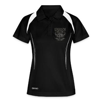 Januar 1996 Vintage-Retro-Geburtstagsgeschenk - Frauen Polo atmungsaktiv - Schwarz/Weiß - Vorne