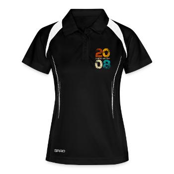 Limited Edition 2008 Retro Geburtstag Geschenk - Frauen Polo atmungsaktiv - Schwarz/Weiß - Vorne