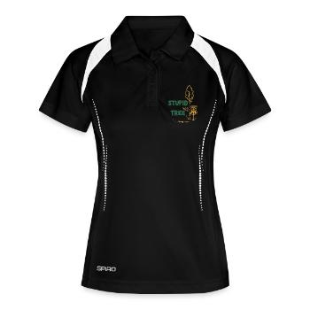 Arbre stupide Disc Golfeur drôle Frisbee Golf - Polo respirant Femme - noir/blanc - Devant