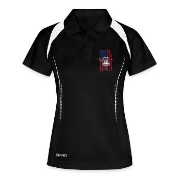 Drapeau Disc Golf USA - Polo respirant Femme - noir/blanc - Devant