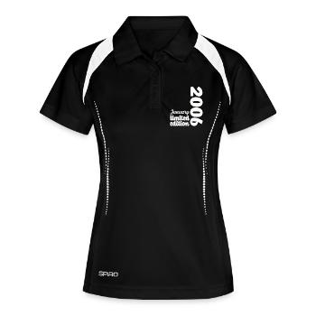 Janvier 2006 Anniversaire Cadeau Vintage Rétro - Polo respirant Femme - noir/blanc - Devant