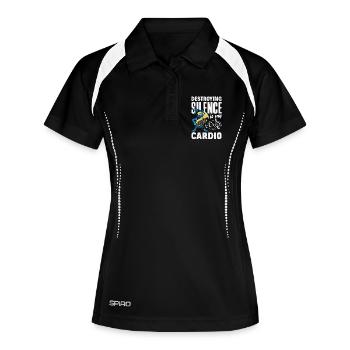 Vintage Euphonium Spieler - Frauen Polo atmungsaktiv - Schwarz/Weiß - Vorne