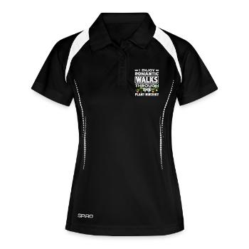 Romantische Spaziergänge Durch Die Gärtnerei Plant - Frauen Polo atmungsaktiv - Schwarz/Weiß - Vorne