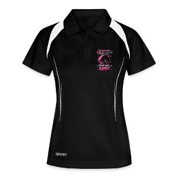 Cavalier Cheval D’Écart, Cadeau de Cavalier - Polo respirant Femme - noir/blanc - Devant