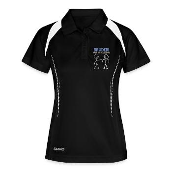 Strichmännchen HAST DU TRAINIERT LUSTIG - Frauen Polo atmungsaktiv - Schwarz/Weiß - Vorne