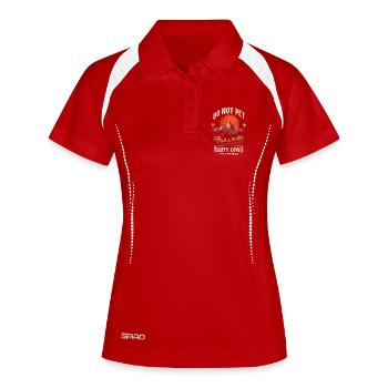 Vintage Buffalo Do Not Pet Fluffy Cows Funny Bison - Women's Polo breathable - red/white - Front