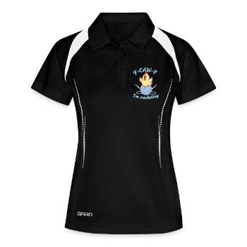 Drôle d’amoureuse du crochet F CAW F Je croquette - Polo respirant Femme - noir/blanc - Devant