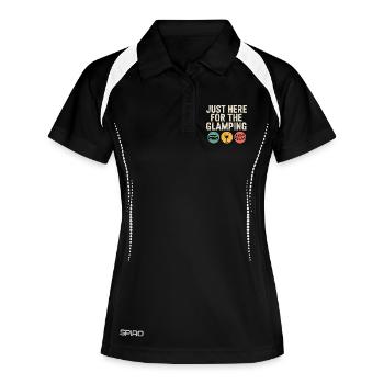 Je suis juste là pour le Glamping - Polo respirant Femme - noir/blanc - Devant