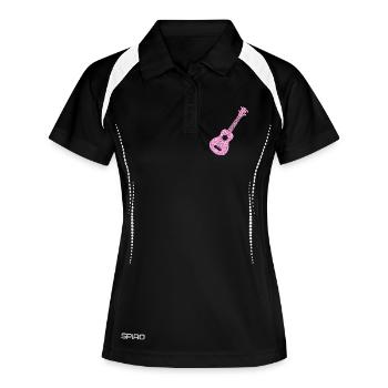 Diamants ukulélé hawaïen - Polo respirant Femme - noir/blanc - Devant