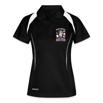 Little Female Doctor Caricature: Dream Job Doctor - Women's Polo breathable - black/white - Front