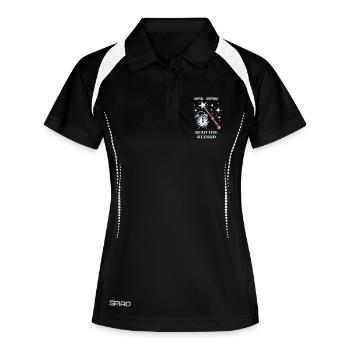 Routine Wizard | Sozialarbeit Alltag - Frauen Polo atmungsaktiv - Schwarz/Weiß - Vorne